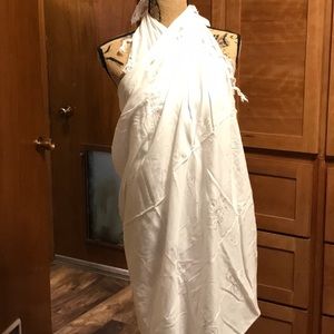 Beach Swimsuit Coverup or Scarf with Pastel Sequins